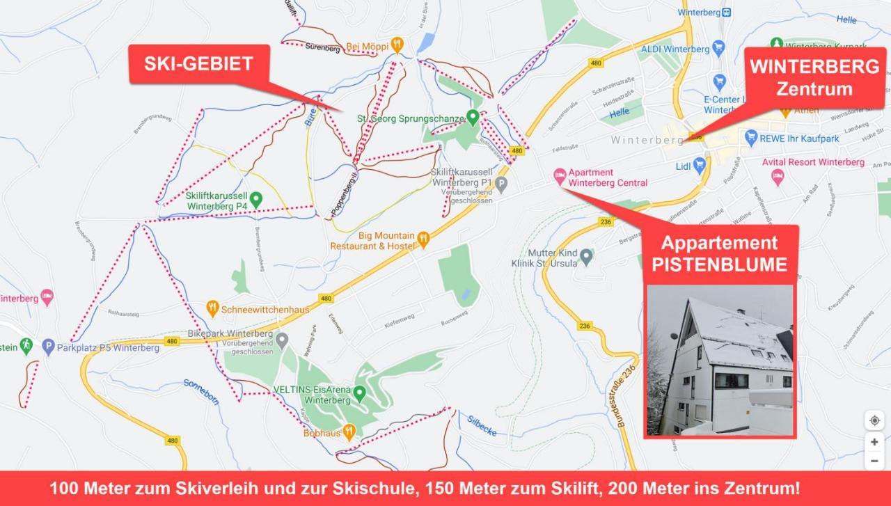Pistenblume Apartment - Skipiste, Stadtzentrum Winterberg Buitenkant foto